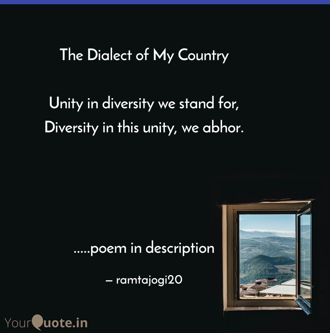 The dialect of my Country Poetry